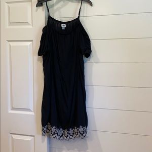 off the shoulder black loose fit dress xxl